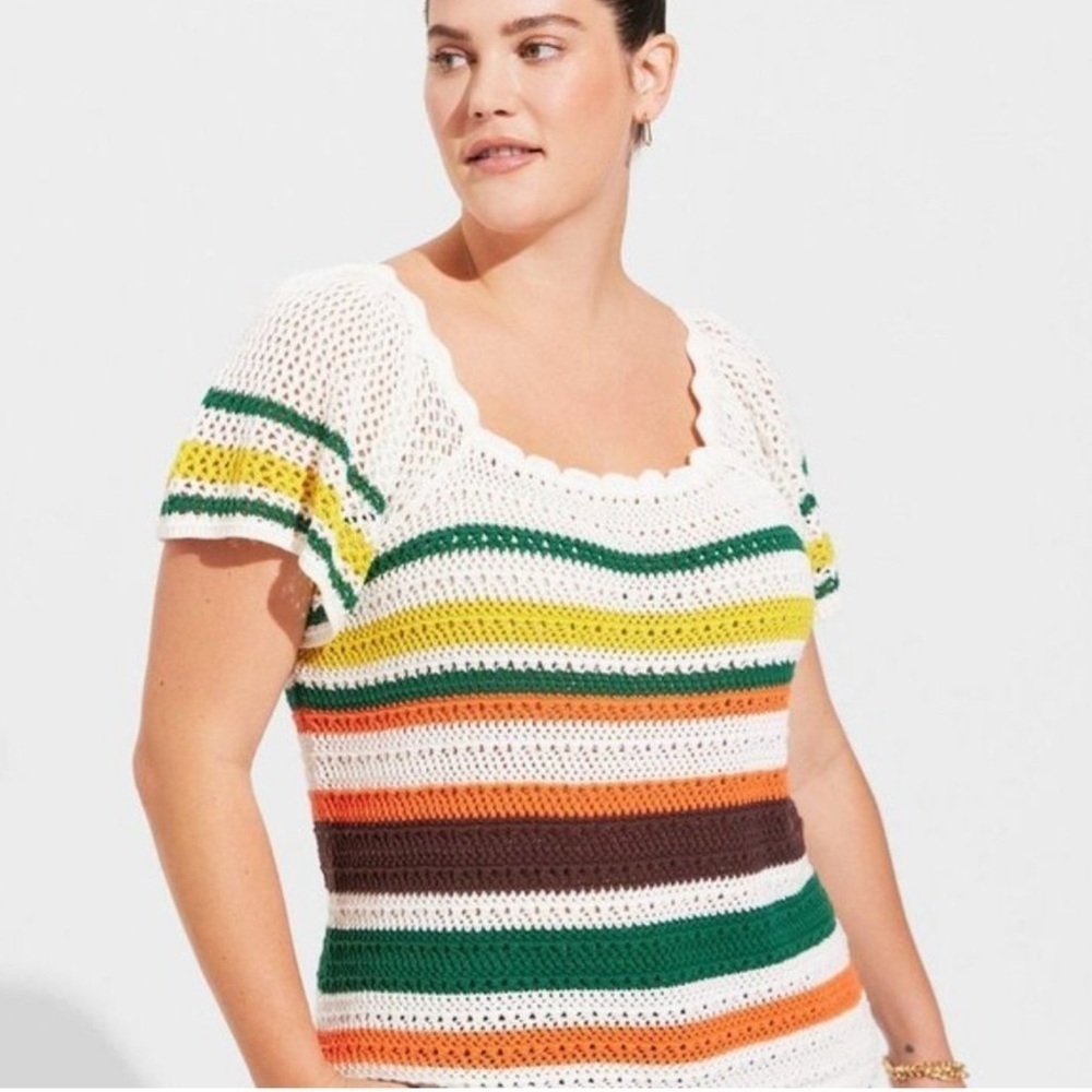 Torrid boho crochet beachy blouse top.